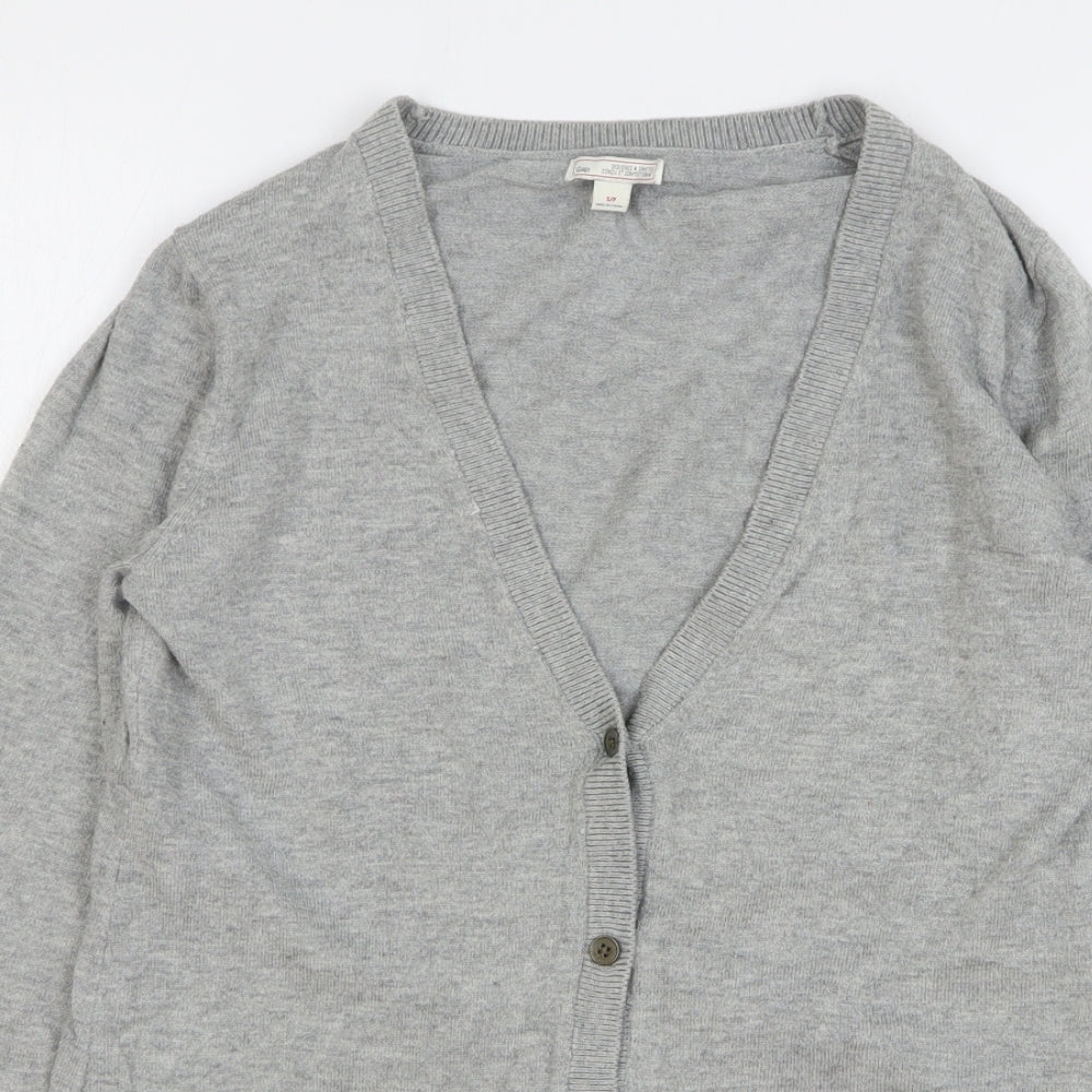 Gap Womens Grey V-Neck Nylon Cardigan Jumper Size S