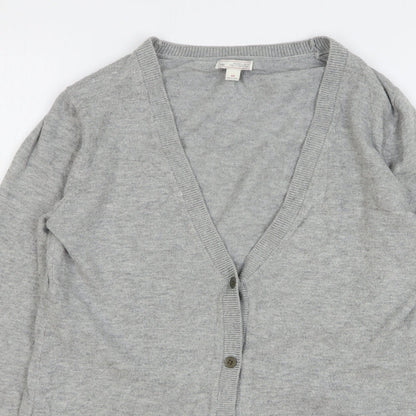 Gap Womens Grey V-Neck Nylon Cardigan Jumper Size S
