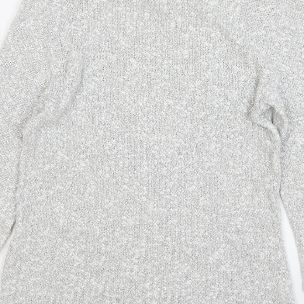 TU Womens Grey Round Neck Cotton Pullover Jumper Size 8 - Love Heart