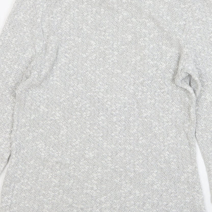 TU Womens Grey Round Neck Cotton Pullover Jumper Size 8 - Love Heart