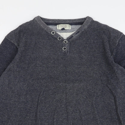 George Mens Blue Cotton Pullover Sweatshirt Size L