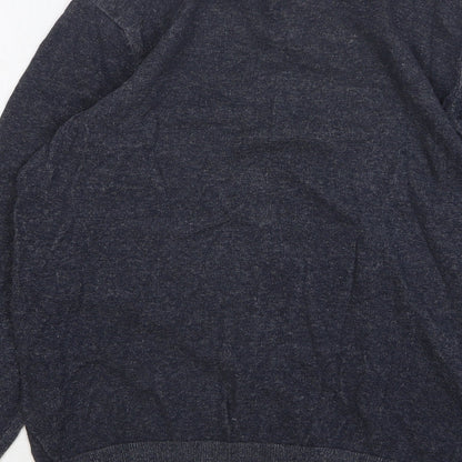 George Mens Blue Cotton Pullover Sweatshirt Size L