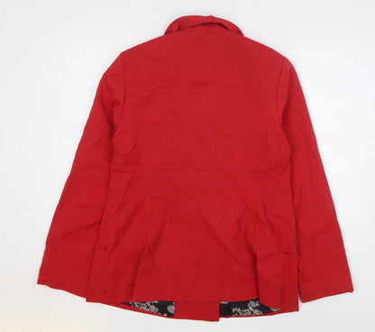M&Co Womens Red Pea Coat Coat Size 16 Button