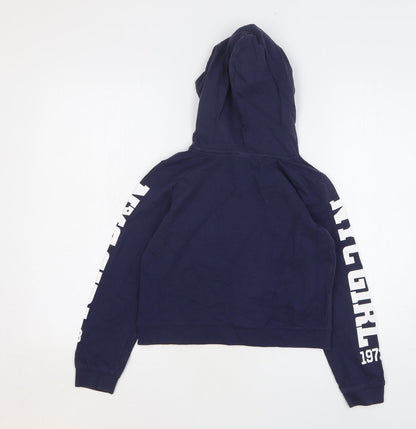 Arizona Boys Blue Cotton Pullover Hoodie Size 12-13 Years Pullover - Cropped. New York