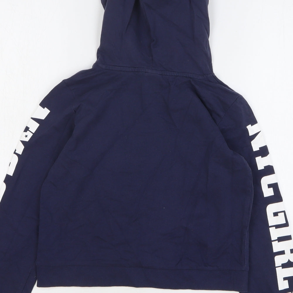 Arizona Boys Blue Cotton Pullover Hoodie Size 12-13 Years Pullover - Cropped. New York