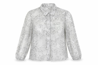 River Island Womens White Floral Polyester Basic Button-Up Size 10 Collared