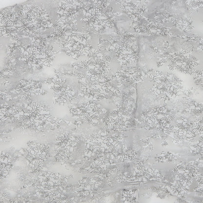 River Island Womens White Floral Polyester Basic Button-Up Size 10 Collared