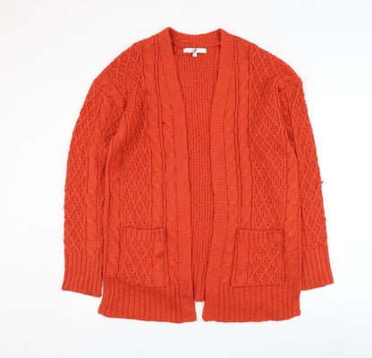 NEXT Womens Red V-Neck Acrylic Cardigan Jumper Size XS