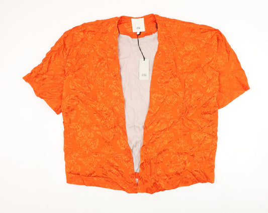 Womens UK Size S River Island Orange Cardigan Jumper
