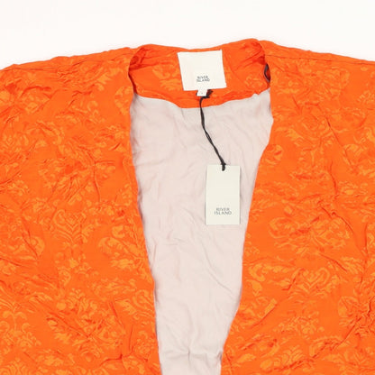 Womens UK Size S River Island Orange Cardigan Jumper