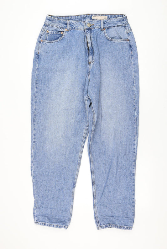 ASOS Womens Blue Cotton Mom Jeans Size 32 in L28 in Regular Zip