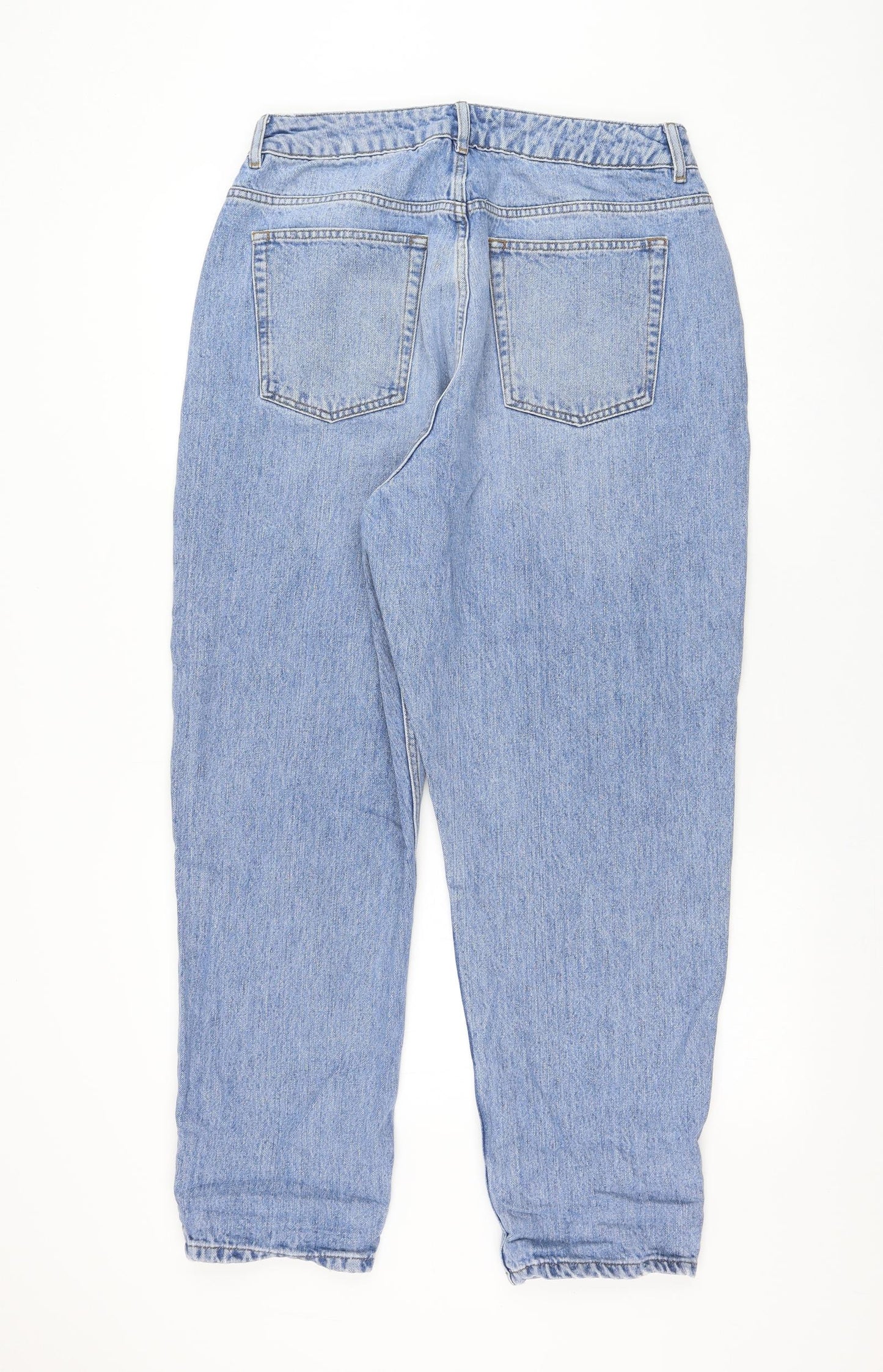 ASOS Womens Blue Cotton Mom Jeans Size 32 in L28 in Regular Zip