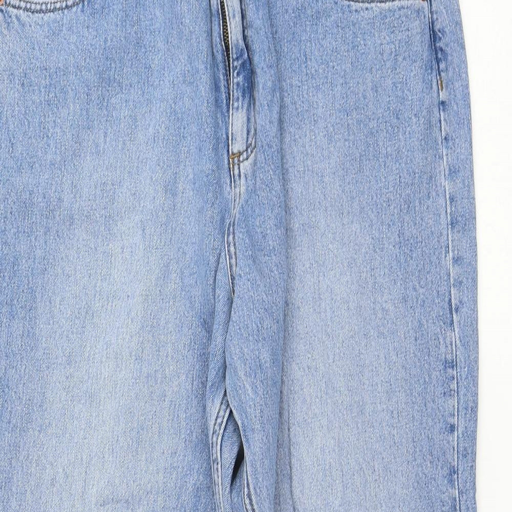 ASOS Womens Blue Cotton Mom Jeans Size 32 in L28 in Regular Zip