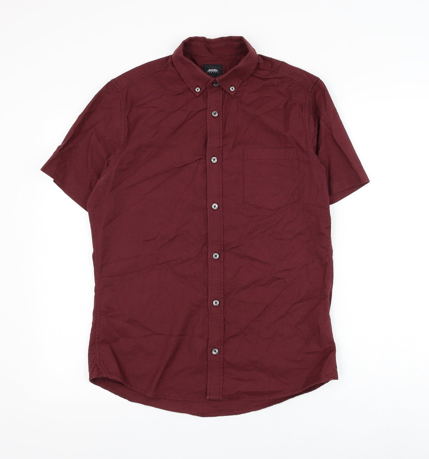 Mens UK Size S Burton Red  Button-Up Short Sleeve Casual Shirt
