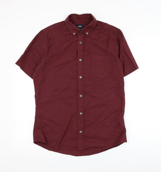 Mens UK Size S Burton Red  Button-Up Short Sleeve Casual Shirt