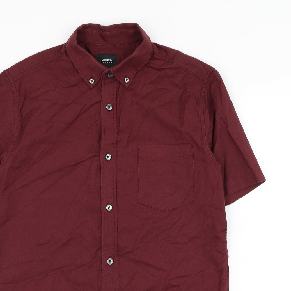 Mens UK Size S Burton Red  Button-Up Short Sleeve Casual Shirt