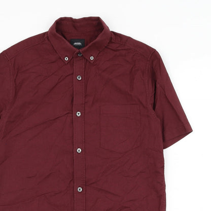 Mens UK Size S Burton Red  Button-Up Short Sleeve Casual Shirt