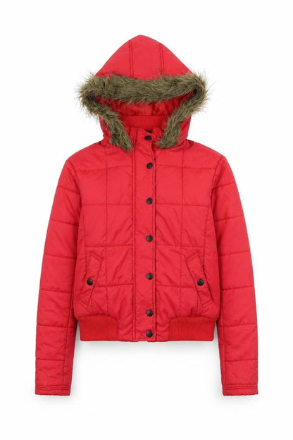 Womens UK Size 8 South Red Quilted Coat