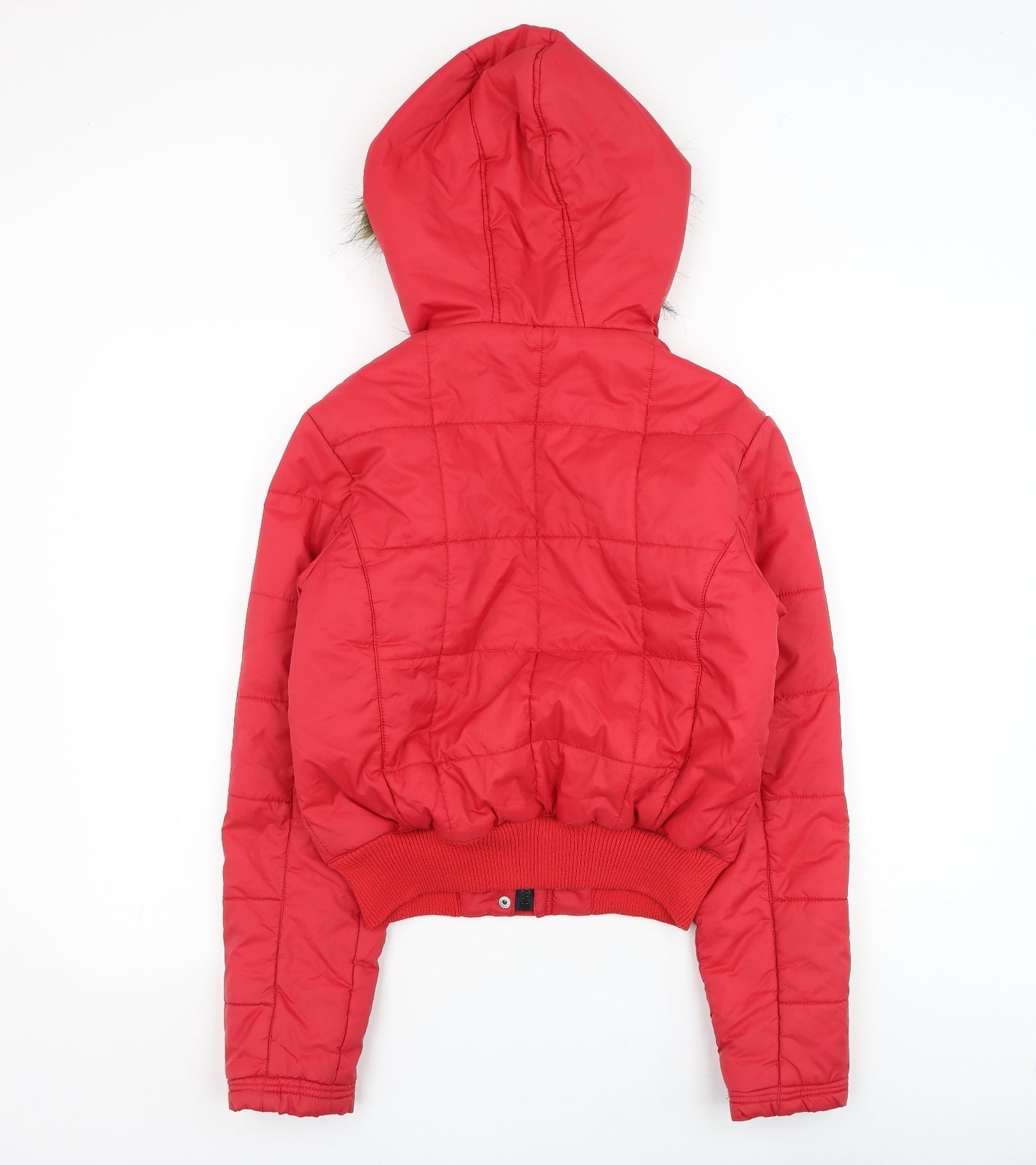 Womens UK Size 8 South Red Quilted Coat