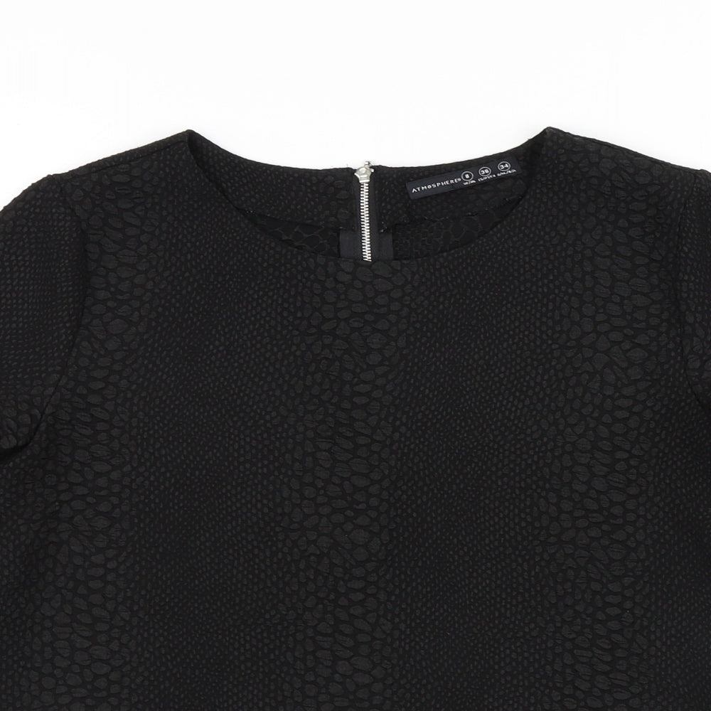 Womens UK Size 8 Atmosphere Black Basic Blouse