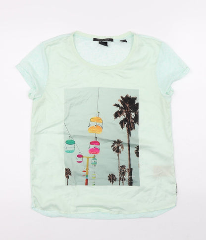 Womens UK Size 4 Maison Scotch Multicoloured Basic T-Shirt