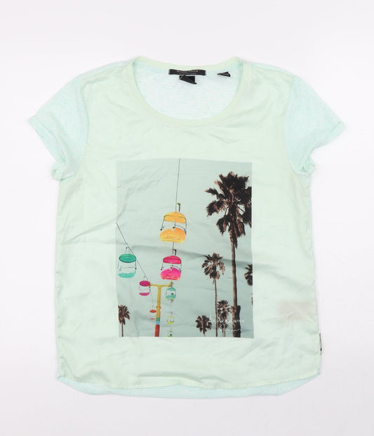 Womens UK Size 4 Maison Scotch Multicoloured Basic T-Shirt