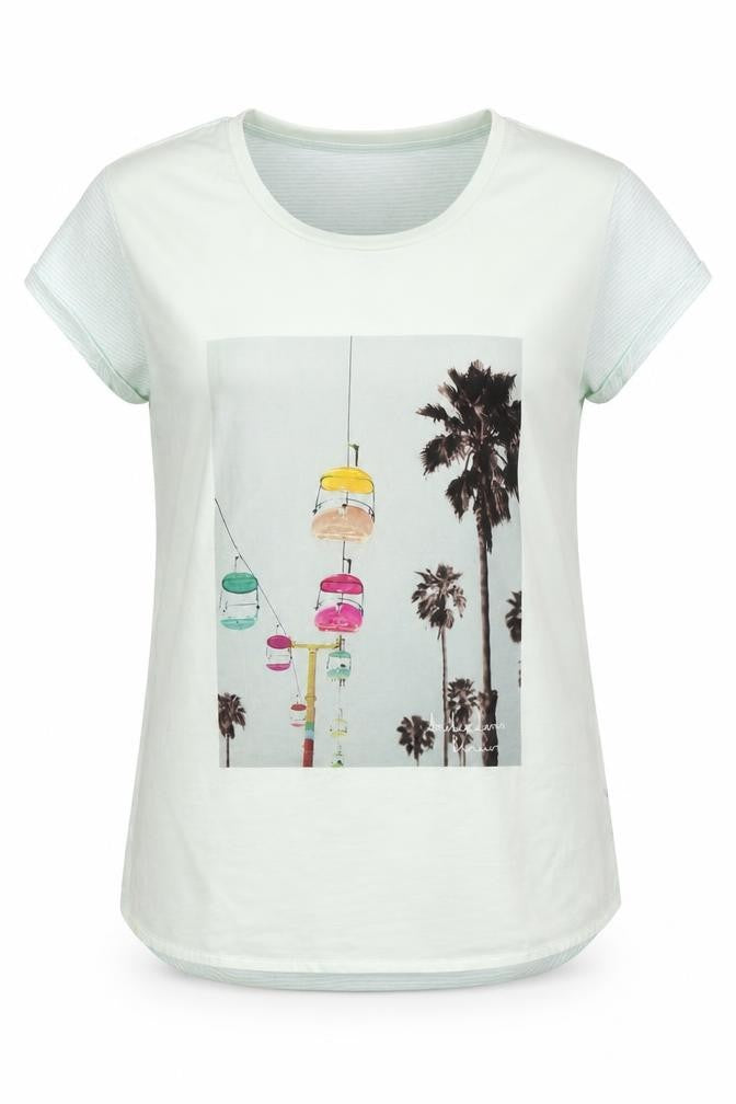 Womens UK Size 4 Maison Scotch Multicoloured Basic T-Shirt