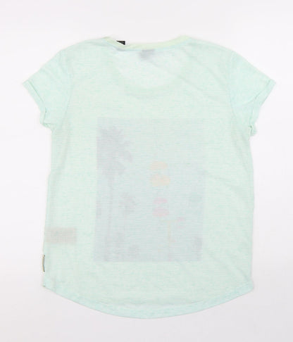 Womens UK Size 4 Maison Scotch Multicoloured Basic T-Shirt