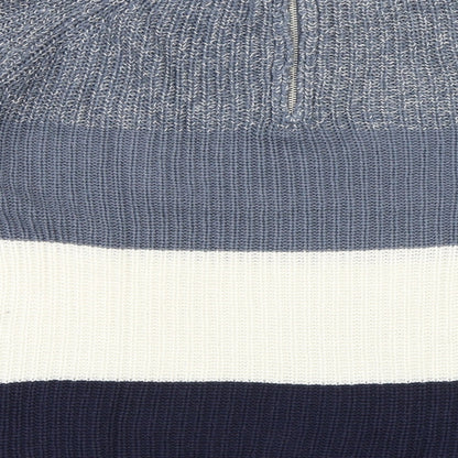 Papaya Mens Multicoloured Round Neck Striped Acrylic Pullover Jumper Size S