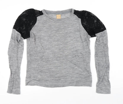 Womens UK Size S Zara Grey Basic T-Shirt