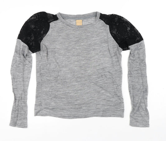 Womens UK Size S Zara Grey Basic T-Shirt