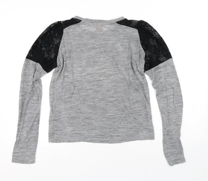 Womens UK Size S Zara Grey Basic T-Shirt