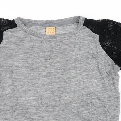 Womens UK Size S Zara Grey Basic T-Shirt