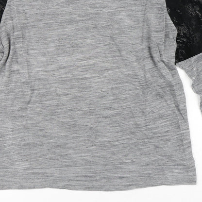 Womens UK Size S Zara Grey Basic T-Shirt
