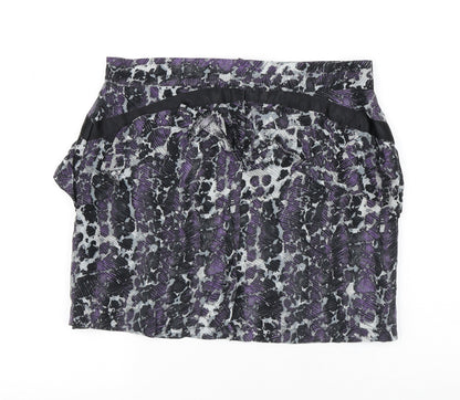 Atmosphere Womens Purple Viscose A-Line Skirt Size 10 Zip