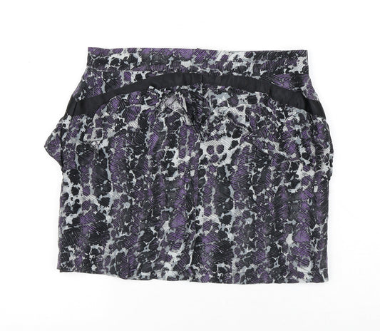 Atmosphere Womens Purple Viscose A-Line Skirt Size 10 Zip