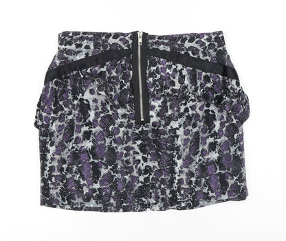Atmosphere Womens Purple Viscose A-Line Skirt Size 10 Zip