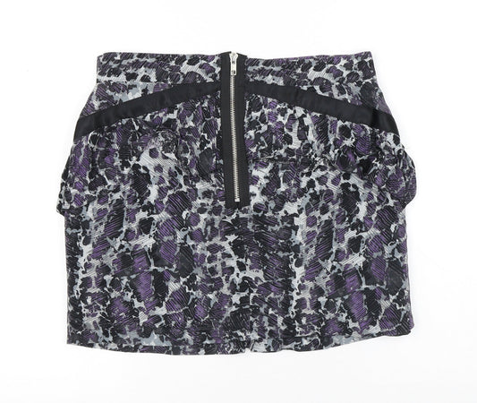Atmosphere Womens Purple Viscose A-Line Skirt Size 10 Zip