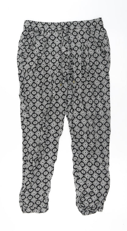 BAF Womens Multicoloured Geometric Viscose Trousers Size 10 L27 in Regular