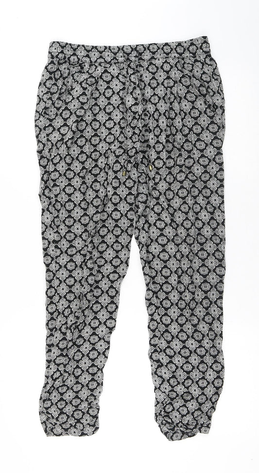 BAF Womens Multicoloured Geometric Viscose Trousers Size 10 L27 in Regular