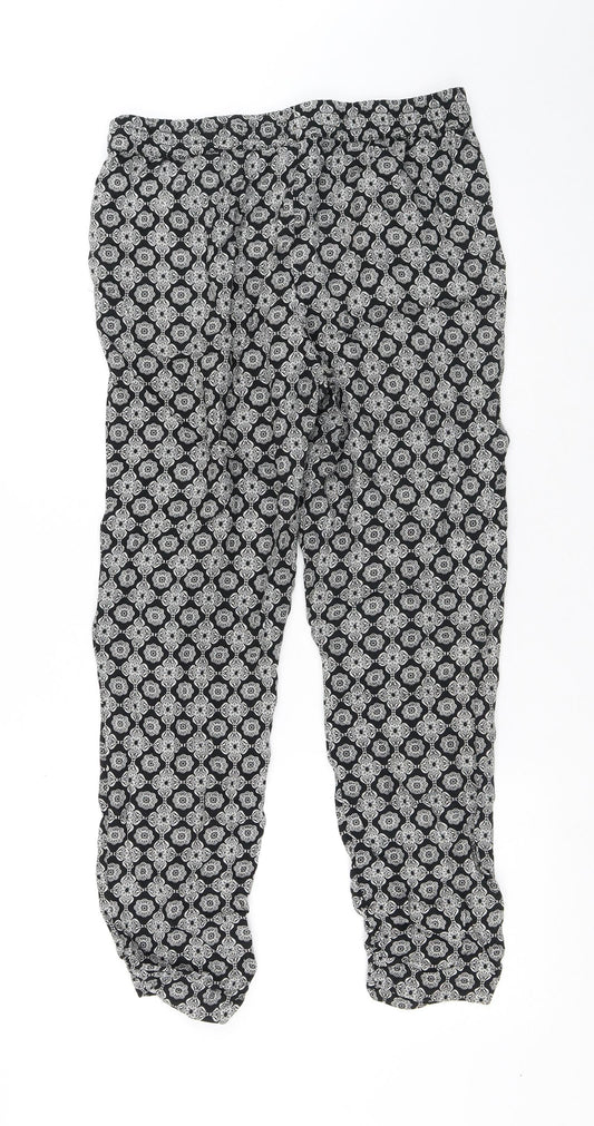 BAF Womens Multicoloured Geometric Viscose Trousers Size 10 L27 in Regular