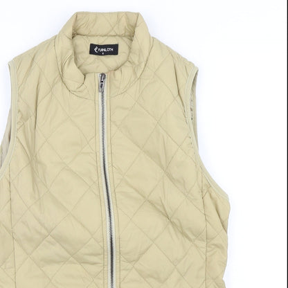 Fuinloth Womens Beige Puffer Jacket Coat Size S Zip