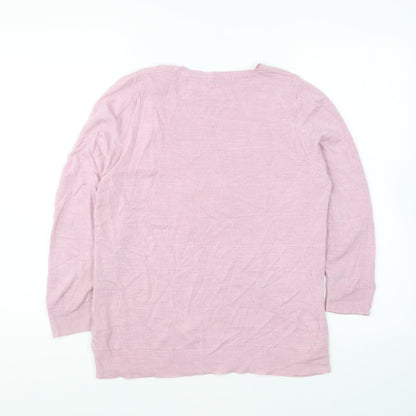Womens UK Size 14 Marks and Spencer Pink Pullover Jumper