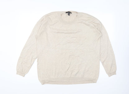 Atmopshere Womens Beige Round Neck Viscose Pullover Jumper Size 18