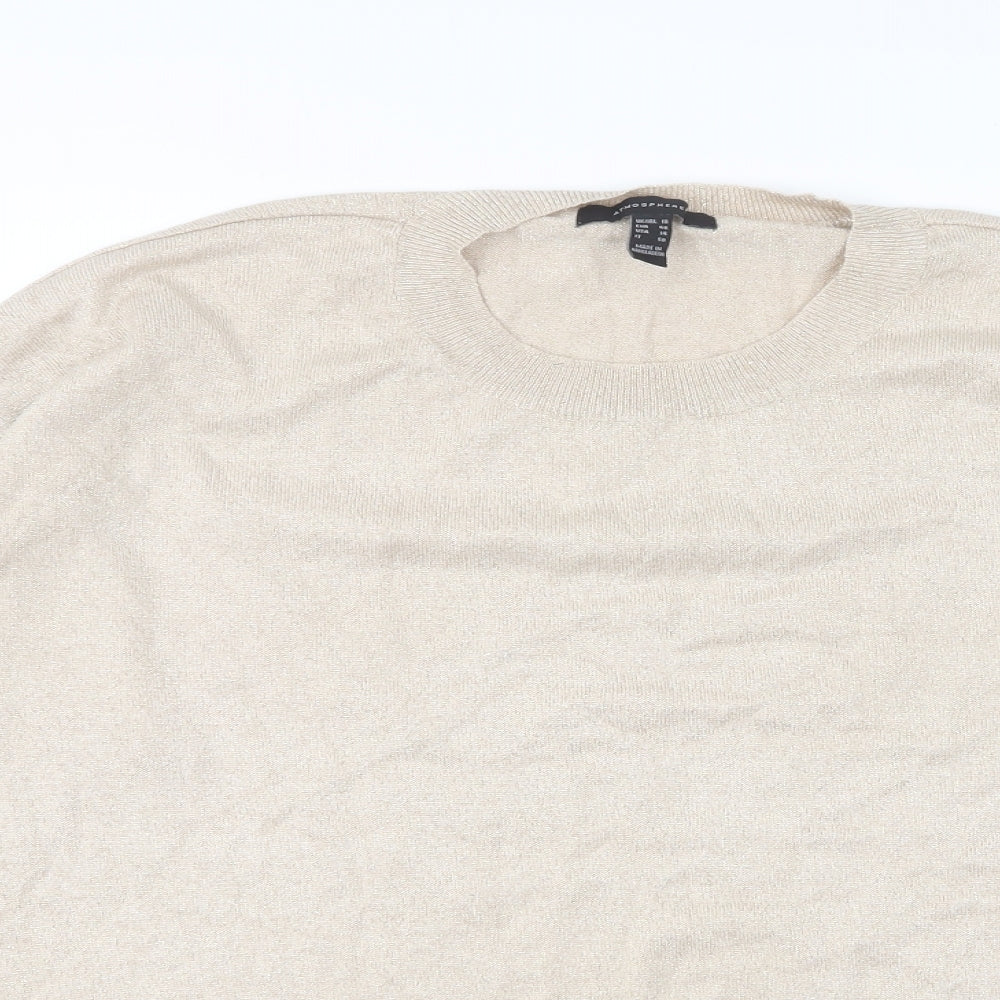Atmopshere Womens Beige Round Neck Viscose Pullover Jumper Size 18