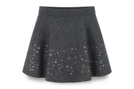 Primark Girls Grey Polyester Skater Skirt Size 5-6 Years Regular Pull On