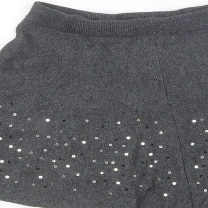 Primark Girls Grey Polyester Skater Skirt Size 5-6 Years Regular Pull On