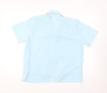 Womens UK Size 12 Tiffany Blue Basic Button-Up