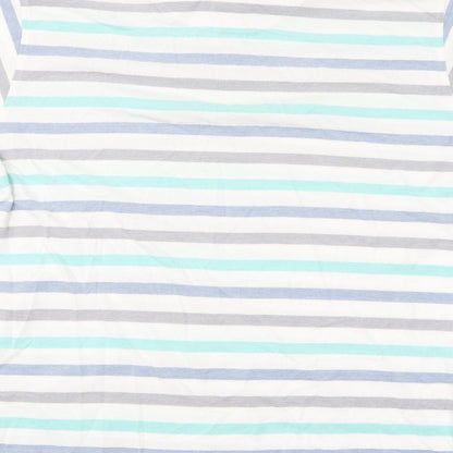 Colin Montgomore Mens Blue Striped Cotton Polo Size M Collared Pullover