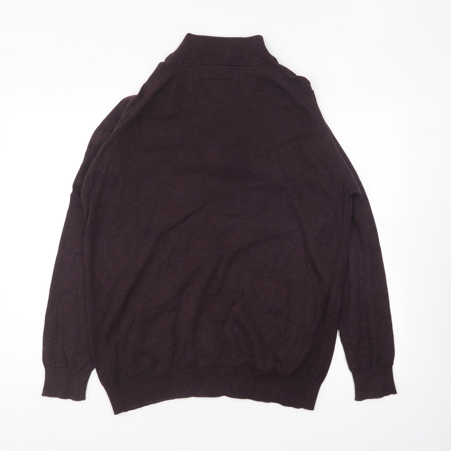 Threadbare Mens Purple Collared Cotton Pullover Jumper Size L